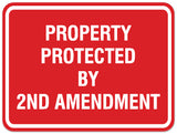 Signs ByLITA Classic Framed Property by Protected 2nd Amendment Sign | Durable Material | Home Security and Protection