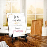 Hairdressers and Stylists 6 x 8" Table Signs | Easy Installation | Front Desk Decorative Hair Style Signs