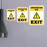 Portrait Round Plus Construction Site Exit Wall or Door Sign | Health And Safety Signage
