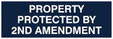 Signs ByLITA Basic Property Protected by 2nd Amendment Sign - Laser-Engraved Lettering | Durable ABS Plastic | Vibrant Colors | Powerful Foam Tape