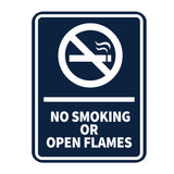 Signs ByLITA Portrait Round No Smoking Or Open Flames Door or Wall Sign Durable ABS Plastic | Laser Engraved | Easy Installation | Kitchen | Hygiene