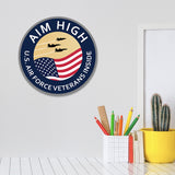 Circle Plus Aim High: U.S. Air Force Veterans Inside Door or Wall Sign Honor Veterans with Military Signs | US Pride | Veteran Gratitude and Discount Signs