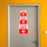 Square Plus Receiving Dock Right Arrow Wall or Door Sign | Health & Safety Warehouse Business Signage