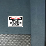 Classic Framed Plus Caution Attach Grounding Cables Door or Wall Sign | Business Protection Construction Site Warehouse & Shop Area