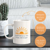 God Will Keep You From All Danger 11oz Plastic/Ceramic Coffee Mug Office And Home | Religious Sayings | Family And Friends