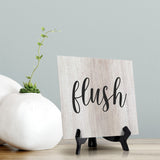 Signs ByLITA Flush, Wood, Square Bathroom Table Sign (5" x 5")