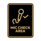 Signs ByLITA Portrait Round Mic Check Area Door or Wall Sign Easy Installation | Directing Artists & Co-Workers | Music | Concert | Festivals