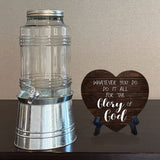 Whatever You Do Do It All For The Glory Of God Heart Table Sign with Acrylic Stand (6x5") | Religious Home Decor