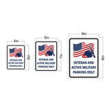 Portrait Round Plus Veteran And Active Military Parking Only Door or Wall Sign Honor Veterans with Military Signs | US Pride | Veteran Gratitude and Discount Signs