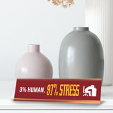 3% Human, 97% Stress, Gold Frame, Desk Sign (2x8")