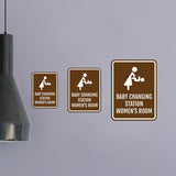 Portrait Round Plus Baby Changing Station Women's Room Wall or Door Sign | General Public Signage
