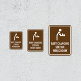 Portrait Round Plus Baby Changing Station Men's Room Wall or Door Sign | General Public Signage