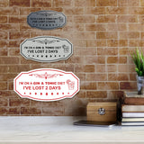 Signs ByLITA Victorian I'm on a Gin & Tonic Diet I've lost 2 days Wall or Door Sign