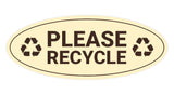 Signs ByLITA Oval Please recycle Sign - Laser-Engraved Lettering | Durable ABS Plastic | Vibrant Colors | Powerful Foam Tape