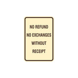 Portrait Round No Refund No Exchanges Without Receipt Sign