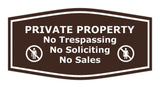 Fancy Private Property No Trespassing No Soliciting No Sales Wall or Door Sign