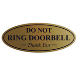 Oval DO NOT RING DOORBELL Thank You Sign