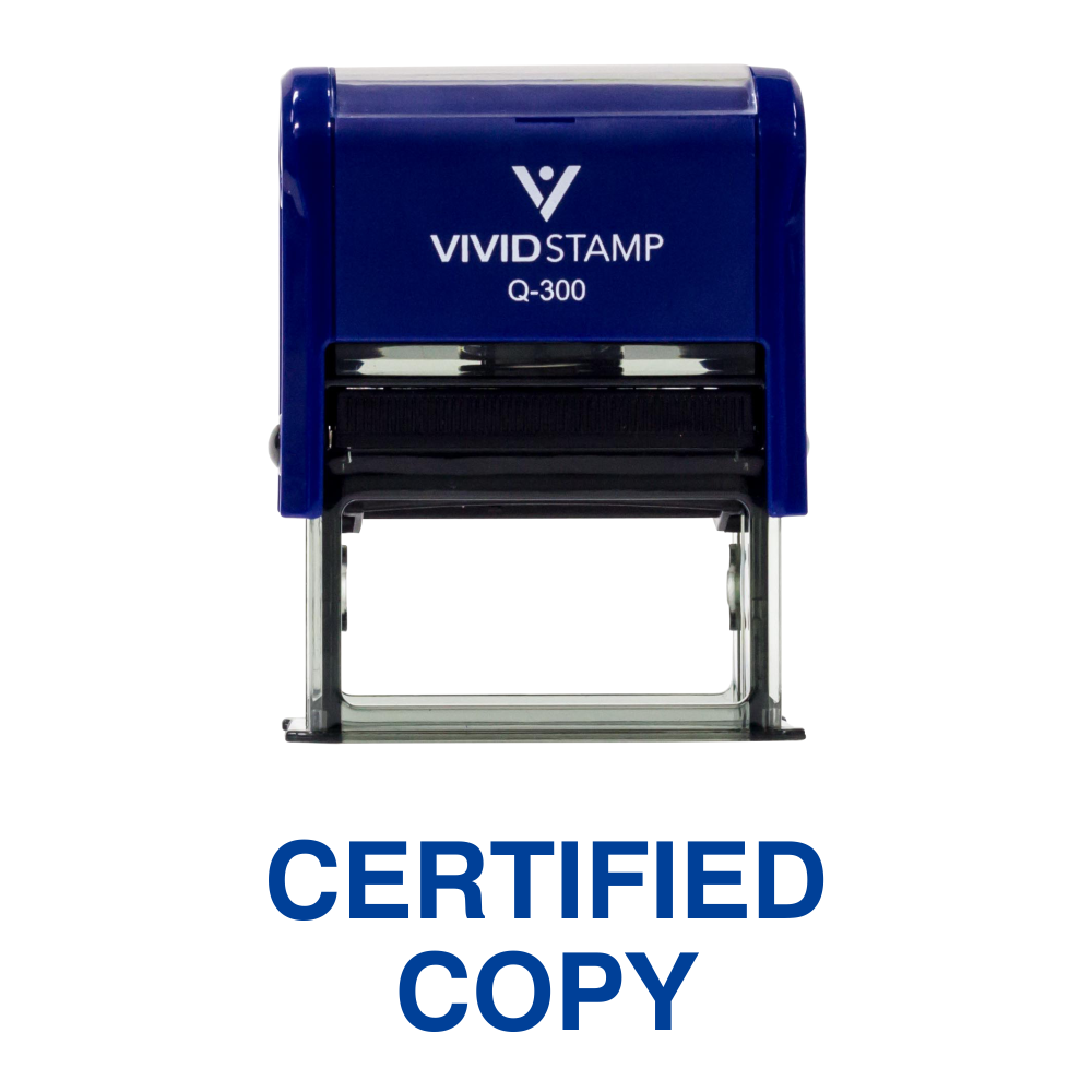Blue CERTIFIED COPY Self Inking Rubber Stamp