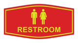 Red/Yellow Fancy Unisex Restroom Sign