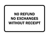 Signs ByLITA Classic Framed No Refund No Exchanges Without Receipt Sign