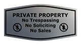Fancy Private Property No Trespassing No Soliciting No Sales Wall or Door Sign