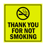 Signs ByLITA Square Thank You For Not Smoking Sign with Adhesive Tape, Mounts On Any Surface, Weather Resistant, Indoor/Outdoor Use