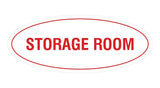 White/Red Oval Storage Room Sign