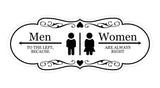 Designer Men to the Left, Because Women are Always Right, Restroom Wall or Door Sign