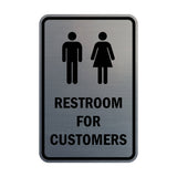 Portrait Round Restroom For Customers Sign