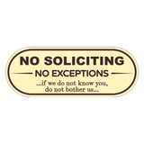 NO SOLICITING NO EXCEPTIONS Door / Wall Sign