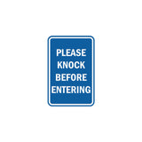 Portrait Round please knock before entering Sign with Adhesive Tape, Mounts On Any Surface, Weather Resistant