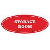 Red Oval STORAGE ROOM Sign