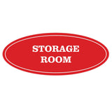 Red Oval STORAGE ROOM Sign