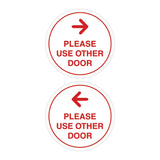 Signs ByLITA Circle Please Use Other Door Sign Set with Adhesive Tape, Mounts On Any Surface, Weather Resistant, Indoor/Outdoor Use