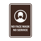 Signs ByLITA Portrait Round No Face Mask No Service Sign