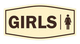 Signs ByLITA Fancy Girls (female bathroom icon) Sign with Adhesive Tape, Mounts On Any Surface, Weather Resistant, Indoor/Outdoor Use