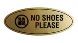 Oval No Shoes Please Sign