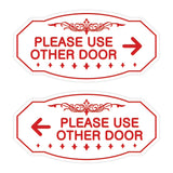 Victorian Please Use Other Door Sign Set