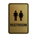 Portrait Round Unisex Restroom Sign with Adhesive Tape, Mounts On Any Surface, Weather Resistant