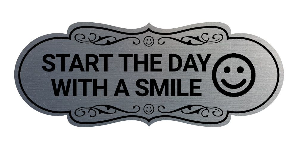 Designer Start the Day With a Smile Wall or Door Sign