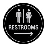 Signs ByLITA Circle Restrooms Right Arrow Sign