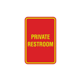 Portrait Round Private Restroom Sign with Adhesive Tape, Mounts On Any Surface, Weather Resistant