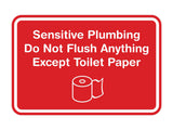 Classic Framed Sensitive Plumbing Do Not Flush Anything Except Toilet Paper Wall or Door Sign