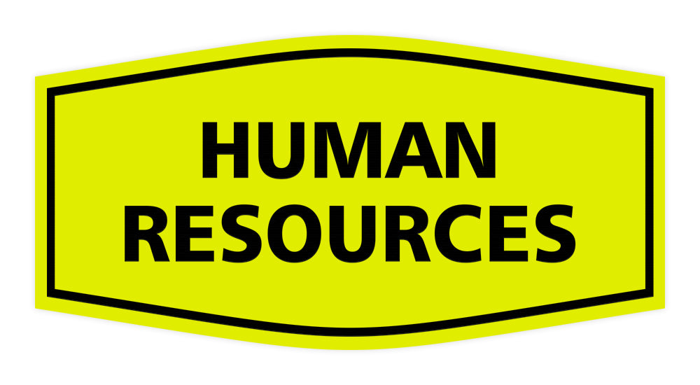 Signs ByLITA Fancy Human Resources Sign with Adhesive Tape, Mounts On Any Surface, Weather Resistant, Indoor/Outdoor Use