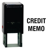 Black Square Credit Memo Self Inking Rubber Stamp Size 1-5/8"