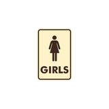 Signs ByLITA Portrait Round Girls (female bathroom icon) Sign with Adhesive Tape, Mounts On Any Surface, Weather Resistant, Indoor/Outdoor Use