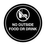 Signs ByLITA Circle No Outside Food Or Drink Sign