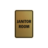 Portrait Round Janitor Room Sign with Adhesive Tape, Mounts On Any Surface, Weather Resistant