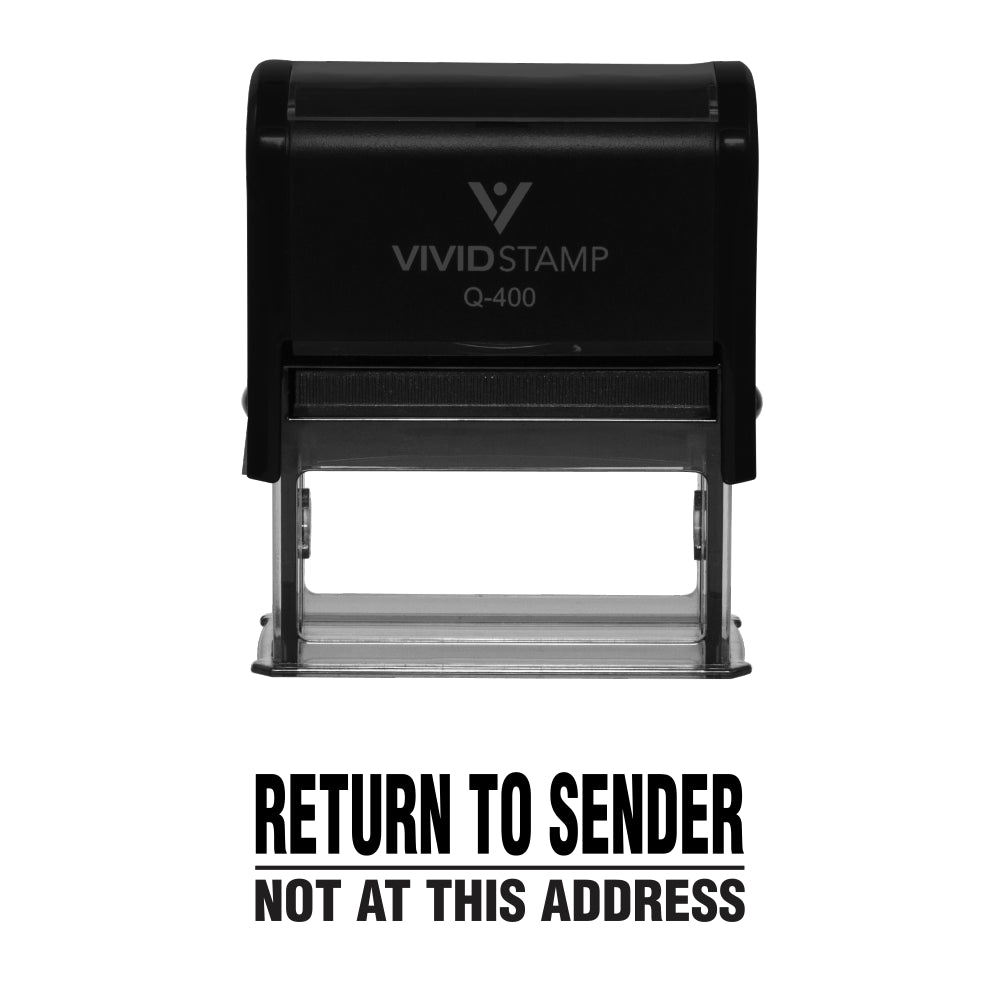 Black Return To Sender Not At This Address Self Inking Rubber Stamp