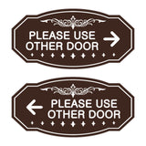 Victorian Please Use Other Door Sign Set